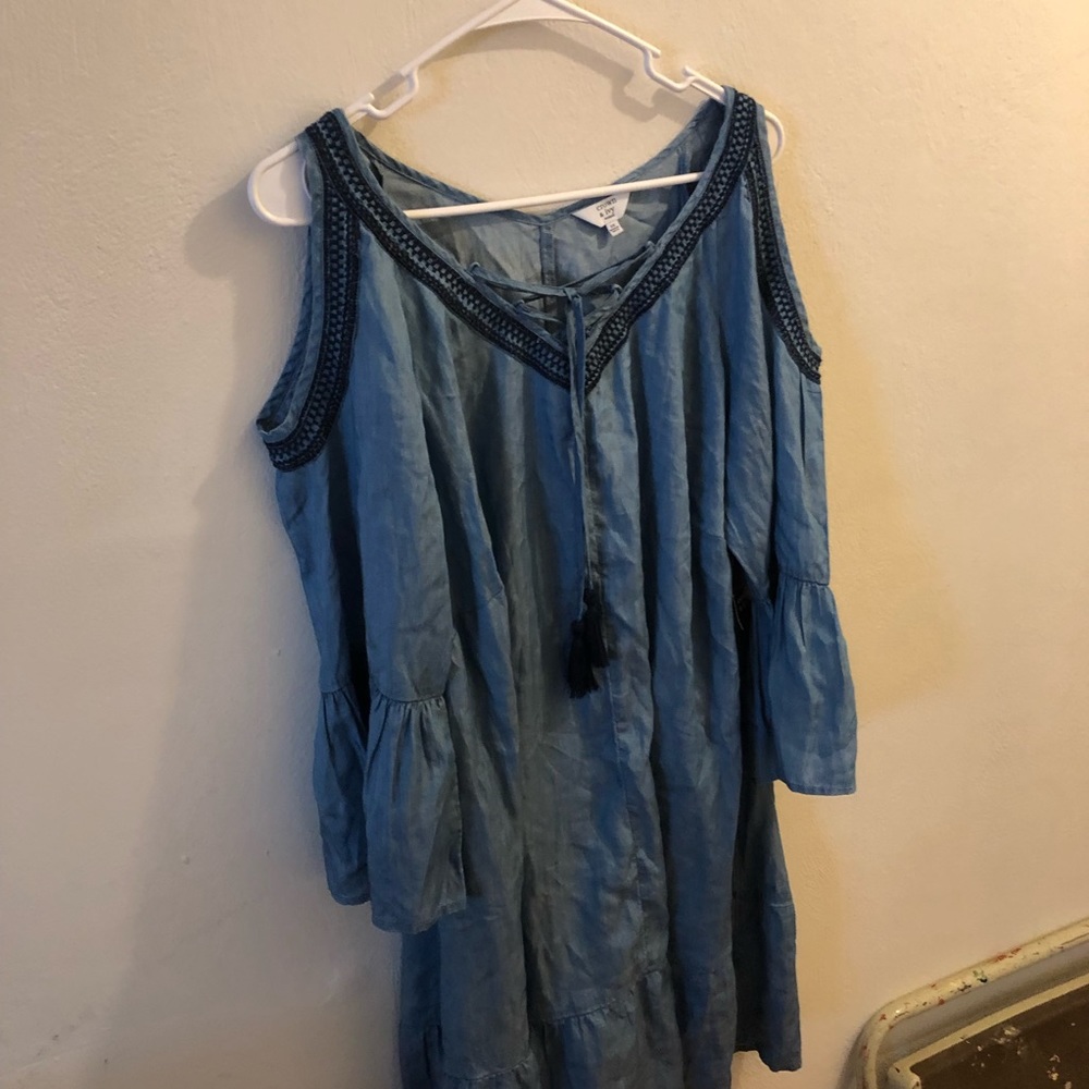 Crown and Ivy cold shoulder denim dress